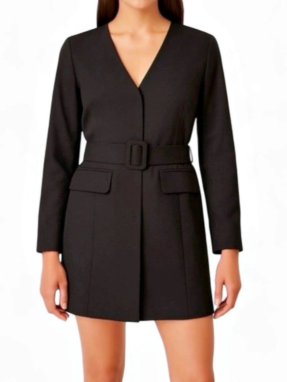 Abercrombie & Fitch Belted Blazer Mini Dress Black Small Tall